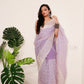 Vamsee Divya Lavender Organza Saree - Swadesiicart