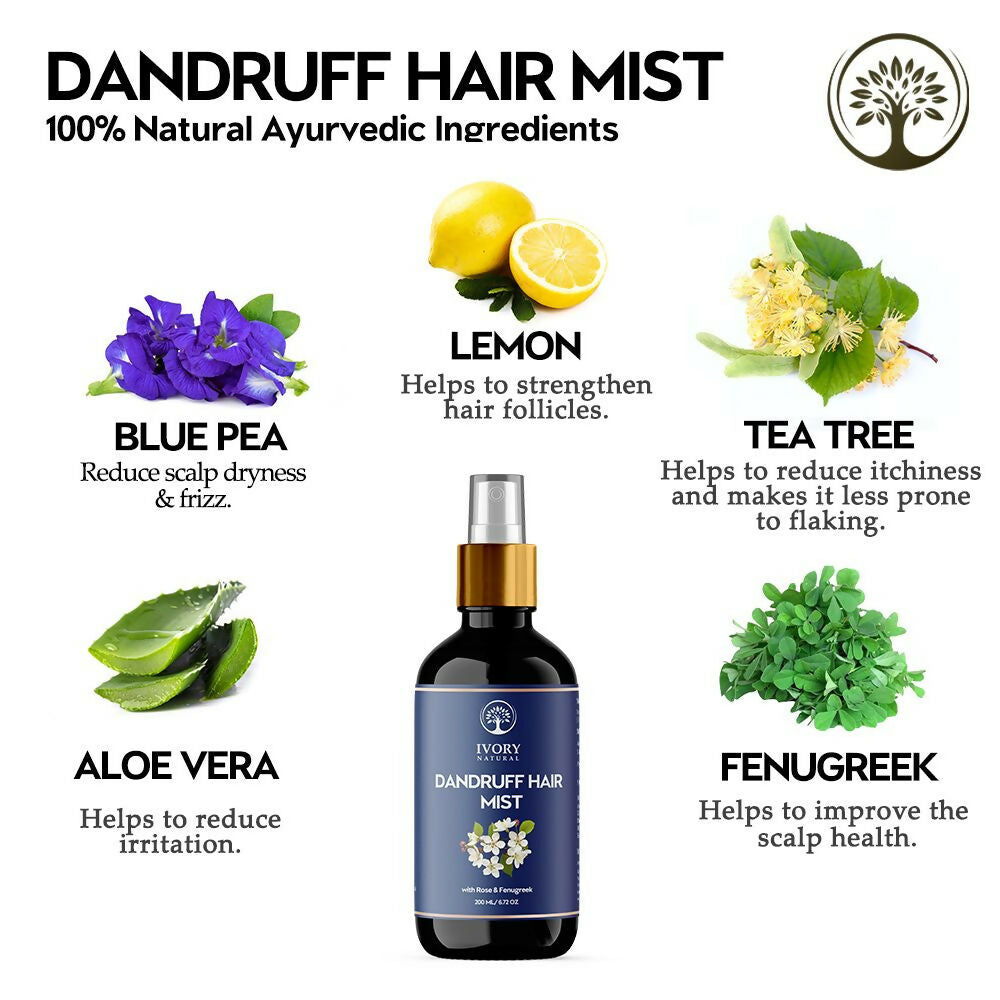 Ivory Natural Dandruff Hair Mist For Flake-Free Confidence And Silky Smooth Hair | Swadesiicart