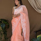 Vamsee Sai Pallavi Orange Organza Saree - Swadesiicart