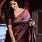 DEIANA'S Beautiful Designer Golden zari Soft Lichi Silk Saree - Purple - Swadesiicart