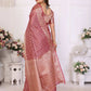 Aastha Fashion Light Pink Organza Silk Weaving Saree