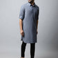 Even Apparels Grey Color Pure Cotton Solid Men's Kurta With Shirt Collar (MMS149) | Swadesiicart