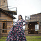Aayaa Designer Printed Georgette Full Flare Gown With Dupatta - Multi Color
