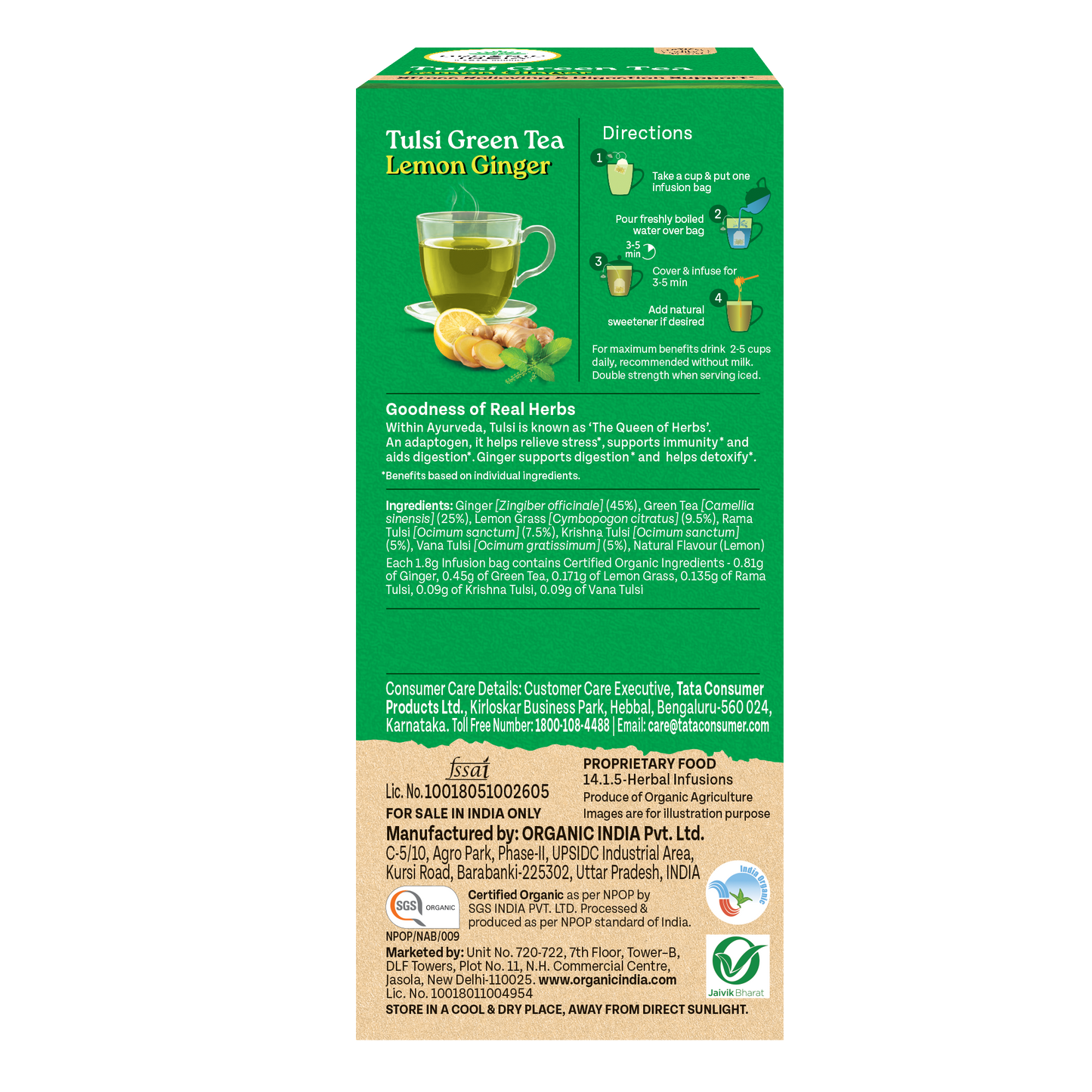 Tulsi Green Tea Lemon Ginger & Detox Kahwa Combo