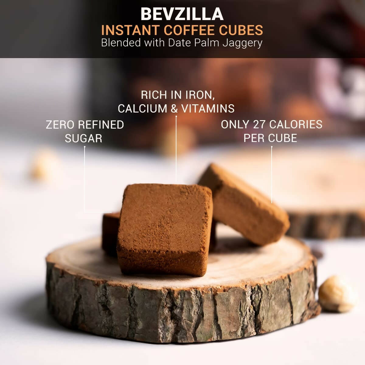 Bevzilla Instant Coffee Cubes Pack with Organic Date Palm Jaggery - Classic | Swadesiicart