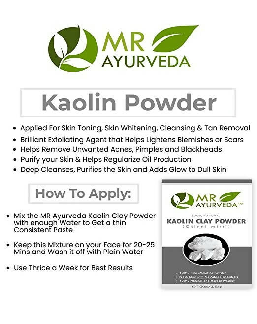 MR Ayurveda Kaolin Clay Powder - Swadesiicart