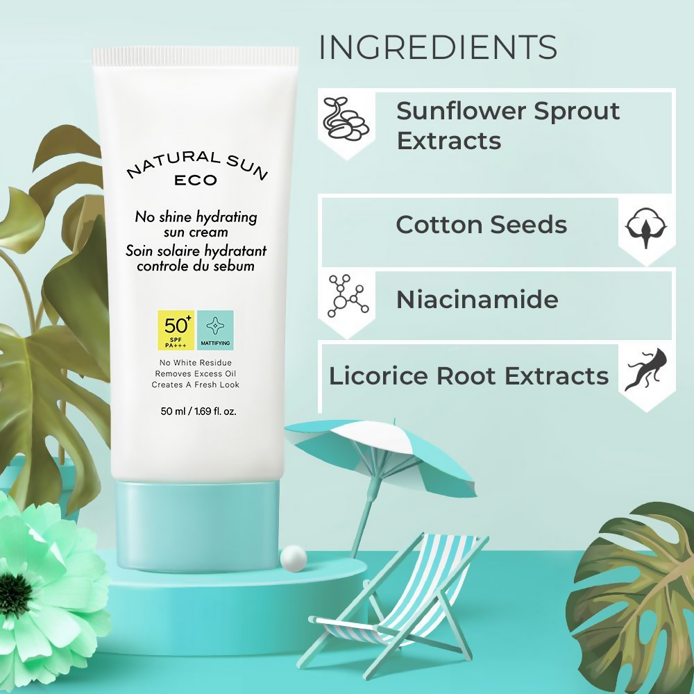 The Face Shop Naturalsun Eco No Shine Hydrating Sun Cream - Korean Skincare | Swadesiicart