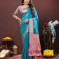 Lorenvalley Fashion Rama Soft Silk Woven Design Zari Weaving Saree - Swadesiicart