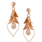 NVR Women Rose Gold Leaf Shaped Drop Earrings | Swadesiicart