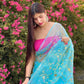 Vamsee Maya Jal Blue Organza Saree - Swadesiicart
