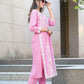 BulBul Arushi Pink Rayon Kurta Set with Lucknowi Work - Swadesiicart