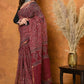 Very Much Indian Pure Kota Cotton Handblock Printed Saree - Red | Swadesiicart