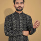Anaita Black Printed Cotton Straight Kurta