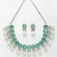 NVR Women's Silver-Plated Green American Diamond Studded Handcrafted Jewellery Set - Swadesiicart
