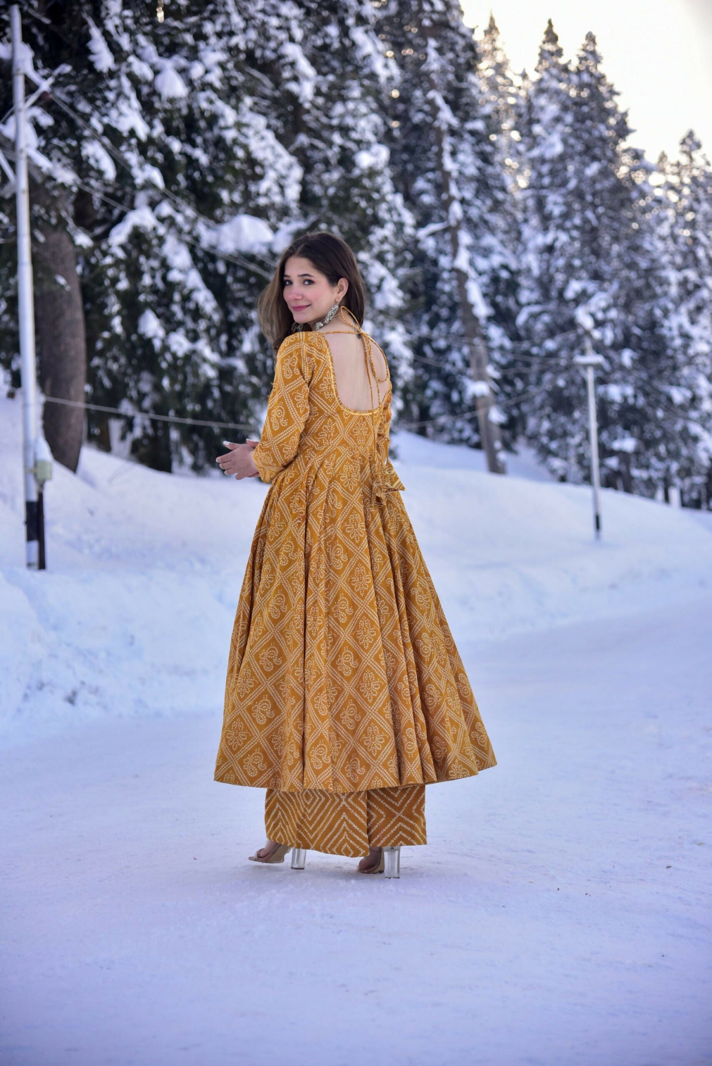 Jyoti Fashion Women's Mustard Cotton Silk Heavy Digital Printed Kurta Plazo Set | Swadesiicart
