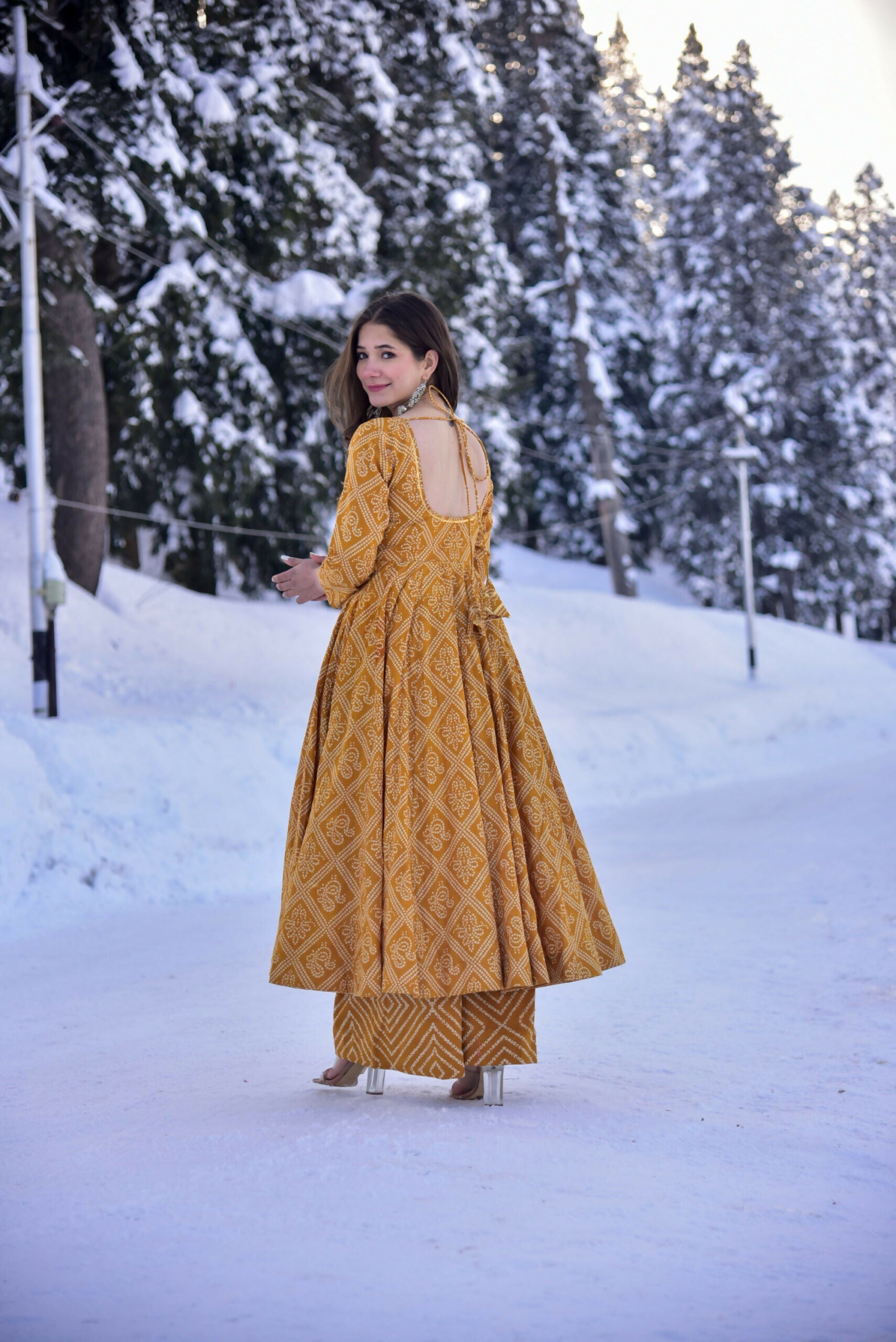 Jyoti Fashion Women's Mustard Cotton Silk Heavy Digital Printed Kurta Plazo Set | Swadesiicart