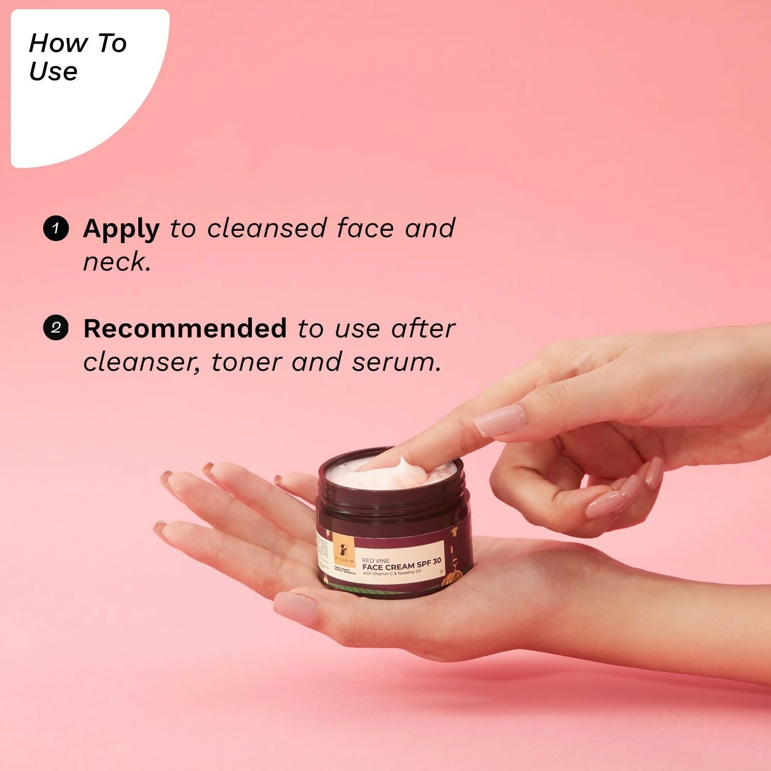 Pilgrim Red Vine Face Cream SPF 30 with Vitamin C & Rosehip Oil (PA+++) - Swadesiicart