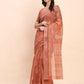 Shree Shyam Fashion Linen Cotton Rust Saree