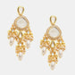 Ruby Raang 22k Gold Polished Kundan Earrings With Pearls | Swadesiicart