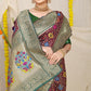 Jyoti Fashion Women's Wine Patola Silk Zari Woven Saree with Blouse | Swadesiicart
