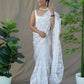 Vamsee Amisha White Organza Saree - Swadesiicart
