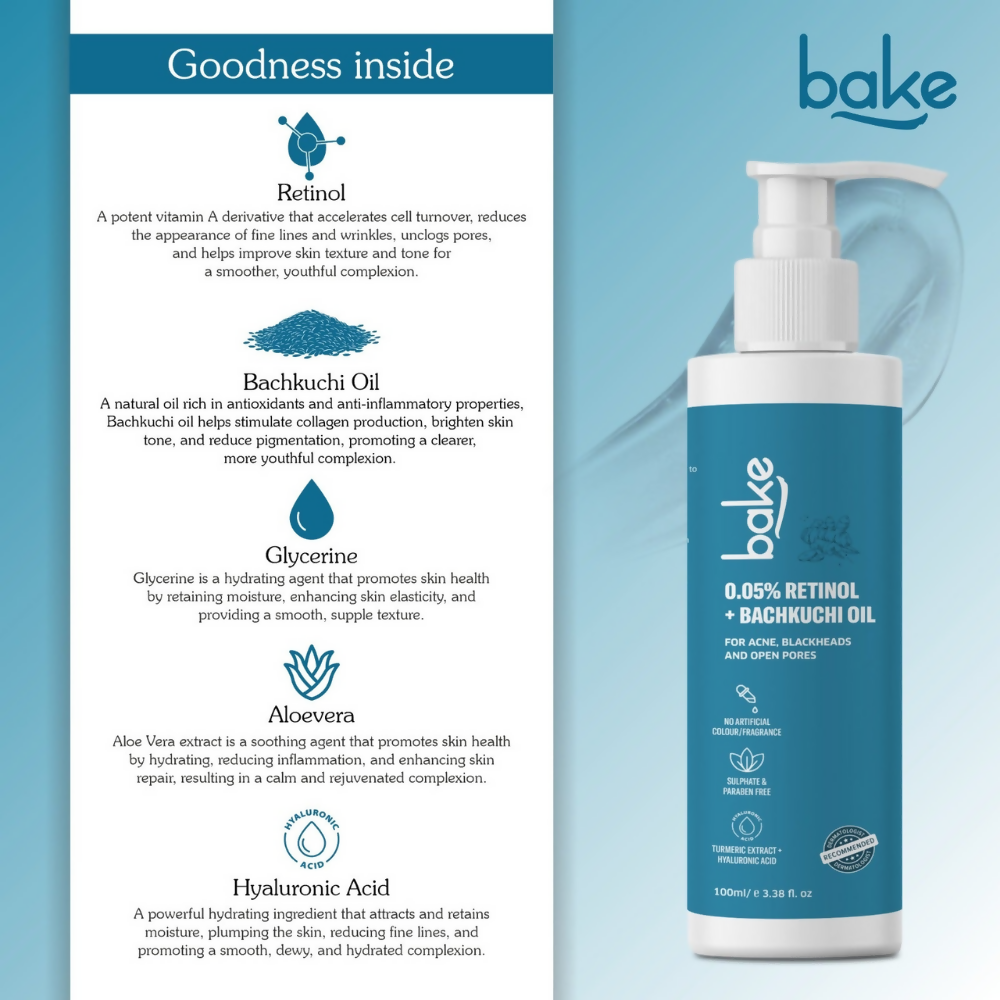 Bake 0.05% Retinol Face Cleanser | Swadesiicart
