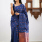 DEIANA'S Beautiful Designer Golden zari Soft Lichi Silk Saree - Blue - Swadesiicart