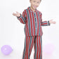 Breathables Kids Cotton Night Suit – Red Stripes Shirt & Pyjama Co-Ord Set For Boys & Girls