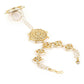 Women's Gold-Toned White Brass Kundan Gold-Polished Charm Bracelet - Ruby Raang - Swadesiicart