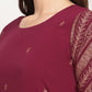 Ahalyaa Women Wine Crepe Glitter Print Dress | Swadesiicart