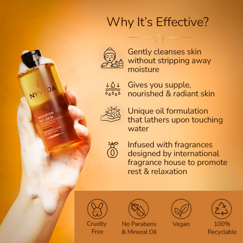 Nyveda Oil Body Wash Nourish My Skin Moisturise & Glow | Swadesiicart