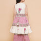 Girls Pink & White Floral Printed Kurta With Sharara - Bhama | Swadesiicart