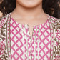 Girls Pink & White Floral Printed Kurta With Sharara - Bhama | Swadesiicart