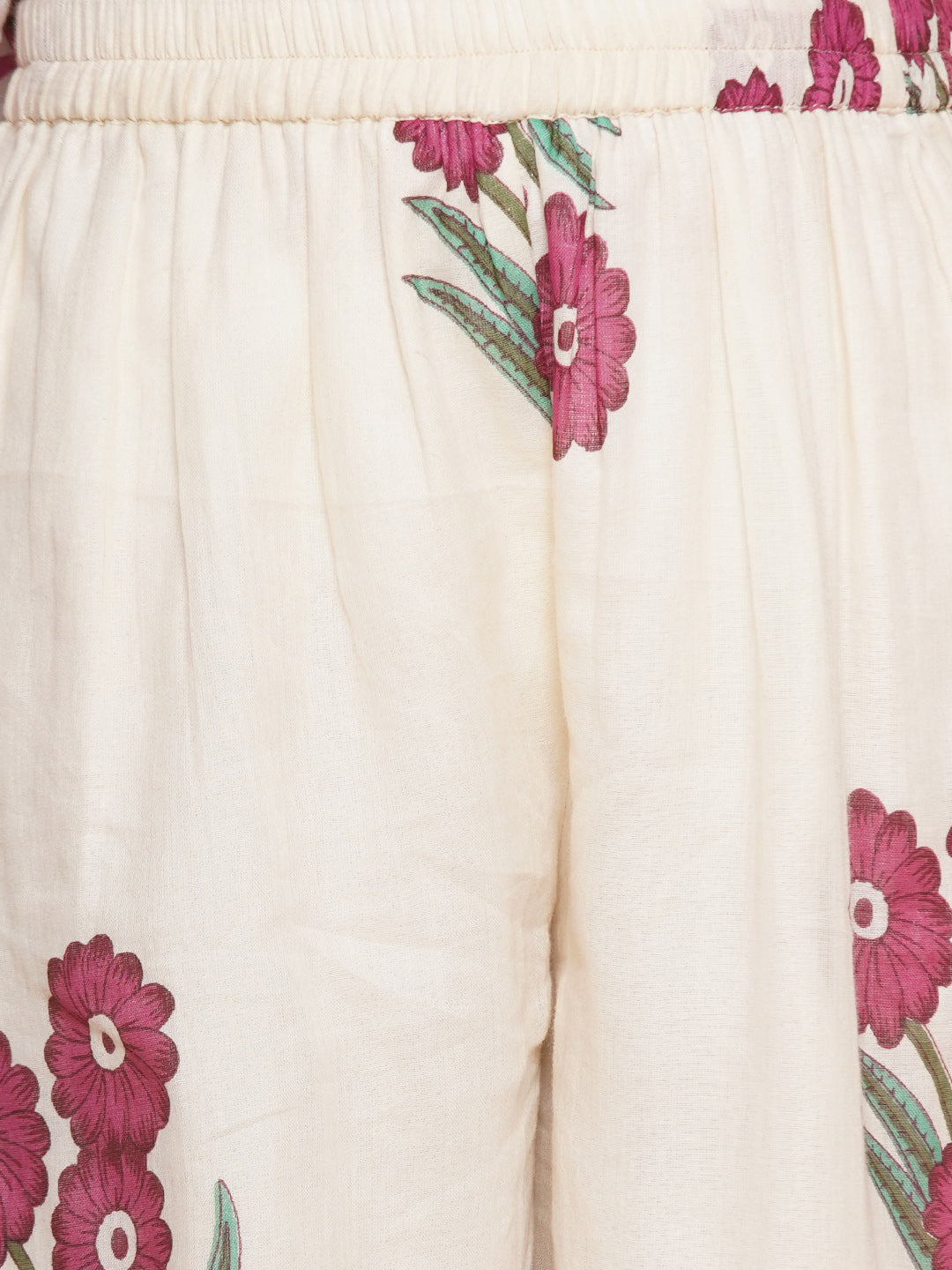 Girls Pink & White Floral Printed Kurta With Sharara - Bhama | Swadesiicart