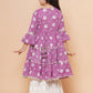 Girls Purple Printed Kurta with Sharara - Bhama | Swadesiicart