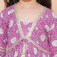 Girls Purple Printed Kurta with Sharara - Bhama | Swadesiicart