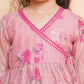 Girls Pink Printed Angrakha Kurta with Sharara - Bhama | Swadesiicart
