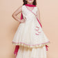 Girls Off white Booti Angrakha Gotta Patti Kurta & Sharara set With Dupatta - Bhama | Swadesiicart