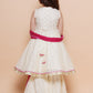 Girls Off white Booti Angrakha Gotta Patti Kurta & Sharara set With Dupatta - Bhama | Swadesiicart