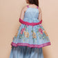 Girls Blue Floral Printed Kurta With Sharara with Dupatta - Bhama | Swadesiicart
