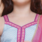 Girls Blue Floral Printed Kurta With Sharara with Dupatta - Bhama | Swadesiicart