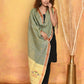 Very Much Indian Handloom Pure Cotton Paithani Dupatta - Green | Swadesiicart