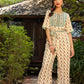Juniper Women Ivory Rayon Printed Straight Jumpsuit - Swadesiicart