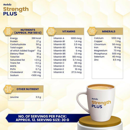 Horlicks Strength Plus - Vanilla Flavor - Swadesiicart