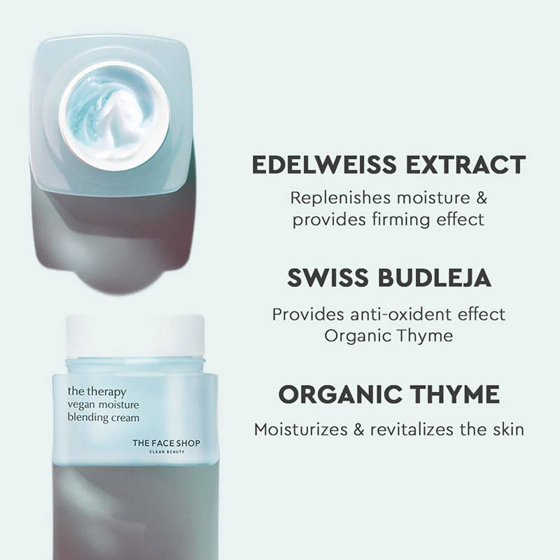 The Face Shop The Therapy Vegan Moisture Blending Cream - Korean Skincare | Swadesiicart