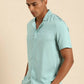 Blue Men Rayon Straight Opaque Casual Shirt - Mahotsav