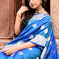 Joban Fashion Blue Banarasi Katan Pure Handloom Banarasi Silk Saree | Swadesiicart