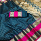 Arfa Fashion House Blue Soft Silk Chex Design All Over The Saree Saree