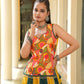 AI Fashion Mustard & Green Cotton Designer Navratri Wear Lehenga Choli Collection