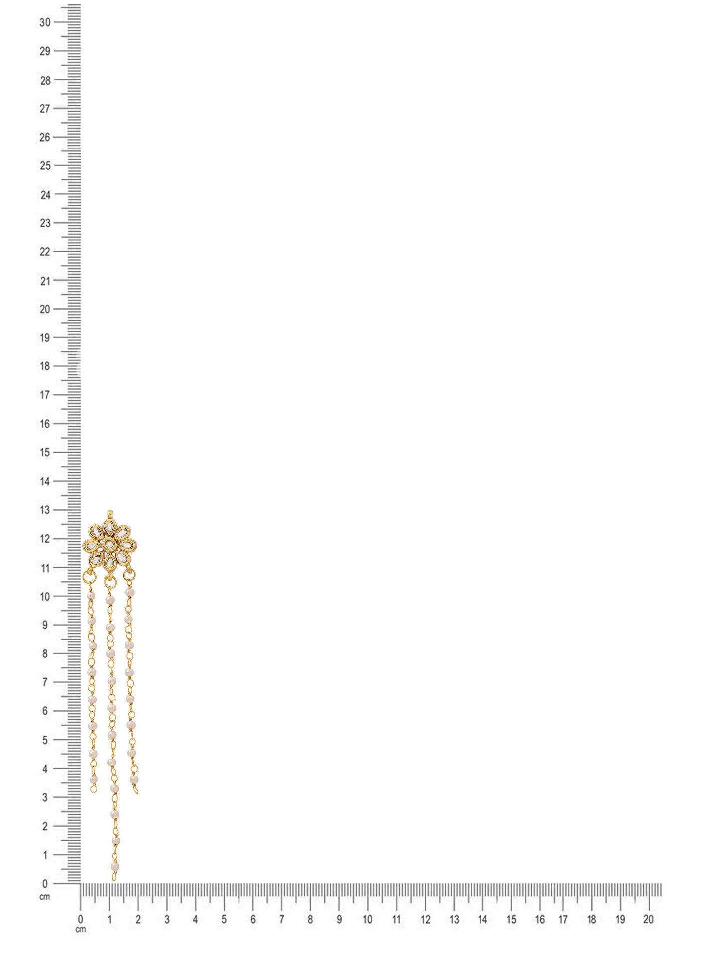 Ruby Raang Gold Long Kundan & Pearl Dangler Earrings | Swadesiicart